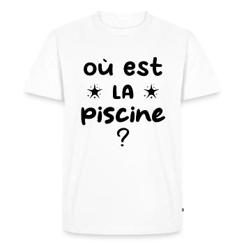 où est la piscine - T-shirt Premium bio Homme - blanc - Devant - Nico (187cm)
