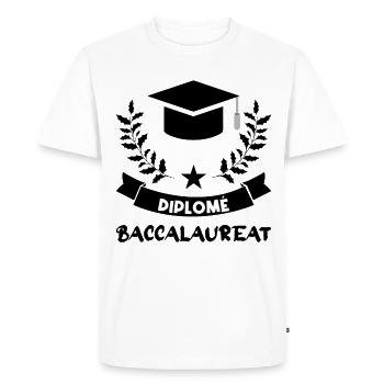 Diplôme de baccalauréat - T-shirt Premium bio Homme - blanc - Devant - Nico (187cm)