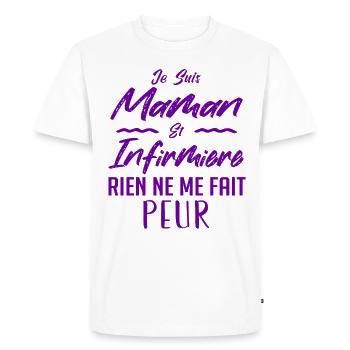 Je suis maman et infirmière - T-shirt Premium bio Homme - blanc - Devant - Nico (187cm)