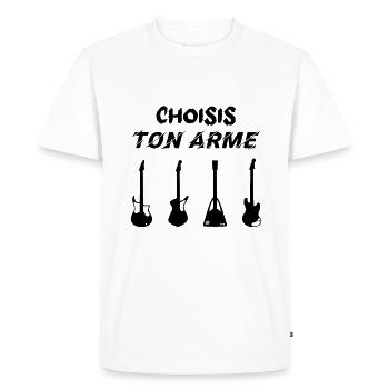 Choisis Ton Arme Guitare Humour Guitariste - T-shirt Premium bio Homme - blanc - Devant - Nico (187cm)