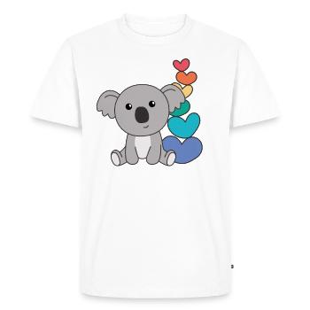 coeurs arc-en-ciel fierté LGBTQ animaux mignons koala - T-shirt Premium bio Homme - blanc - Devant - Nico (187cm)