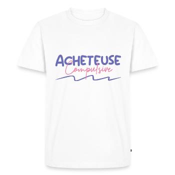 Acheteuse compulsive - T-shirt Premium bio Homme - blanc - Devant - Nico (187cm)