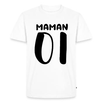Maman 01 - T-shirt Premium bio Homme - blanc - Devant - Nico (187cm)