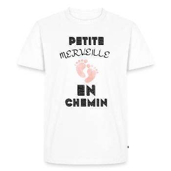 Petite merveille en chemin - T-shirt Premium bio Homme - blanc - Devant - Nico (187cm)