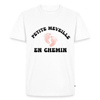 Petite merveille en chemin - T-shirt Premium bio Homme - blanc - Devant - Nico (187cm)
