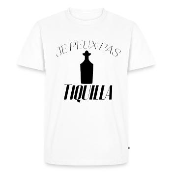 Je peux pas j'ai Tequila - T-shirt Premium bio Homme - blanc - Devant - Nico (187cm)