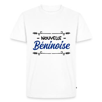 Nouvelle Béninoise - Idée cadeau bébé - T-shirt Premium bio Homme - blanc - Devant - Nico (187cm)