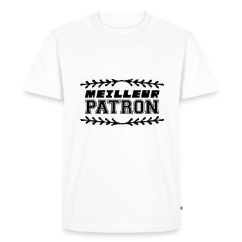 MEILLEUR PATRON DU MONDE - T-shirt Premium bio Homme - blanc - Devant - Nico (187cm)