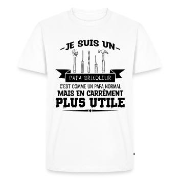 je suis un papa bricoleur - humour papa bricolage - T-shirt Premium bio Homme - blanc - Devant - Nico (187cm)