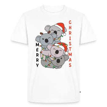 Koala Christmas Tree Christmas Animals Koalas - Men's Premium Organic T-Shirt - white - Front - Nico (187cm)