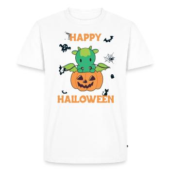 Dragon dans Pumpkin Cute Dragons Happy Halloween - T-shirt Premium bio Homme - blanc - Devant - Nico (187cm)