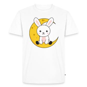 Lapin de lune animaux mignons pour les enfants pour la nuit - T-shirt Premium bio Homme - blanc - Devant - Nico (187cm)