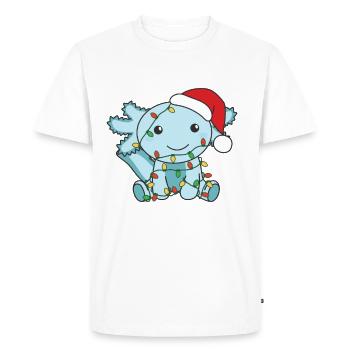 Axolotl Noël Animaux d’hiver Axolotls - T-shirt Premium bio Homme - blanc - Devant - Nico (187cm)