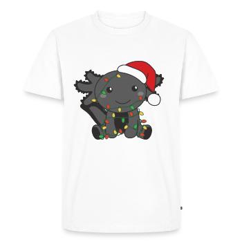 Axolotl Noël Animaux d’hiver Axolotls - T-shirt Premium bio Homme - blanc - Devant - Nico (187cm)