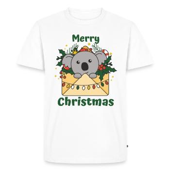 Koala Lettre de Noël Animaux d’hiver Koalas - T-shirt Premium bio Homme - blanc - Devant - Nico (187cm)