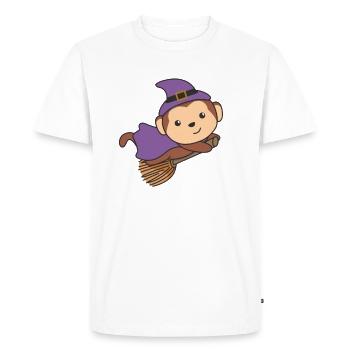 Singe Halloween Sorcière Enfants Costume de Sorcière - T-shirt Premium bio Homme - blanc - Devant - Nico (187cm)