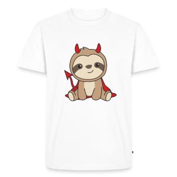 Sloth Halloween Mignon Diable Sorcière Costume - T-shirt Premium bio Homme - blanc - Devant - Nico (187cm)