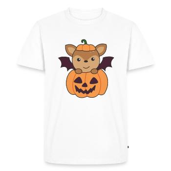 Deer Halloween Pumpkin Bat Costume - Men's Premium Organic T-Shirt - white - Front - Nico (187cm)