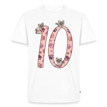 Chat siamois dixième anniversaire pour les enfants chats - T-shirt Premium bio Homme - blanc - Devant - Nico (187cm)