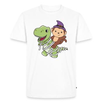 Singe Happy Halloween T-Rex Mummy Costume - T-shirt Premium bio Homme - blanc - Devant - Nico (187cm)