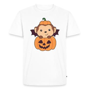 Singe Halloween Costume de chauve-souris de citrouille - T-shirt Premium bio Homme - blanc - Devant - Nico (187cm)