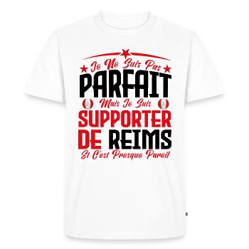 je ne suis pas parfait, supporteur de Reims. - T-shirt Premium bio Homme - blanc - Devant - Nico (187cm)