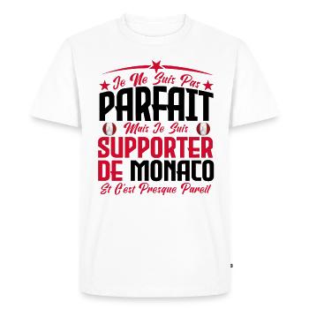 je ne suis pas parfait, supporteur de Monaco . - T-shirt Premium bio Homme - blanc - Devant - Nico (187cm)