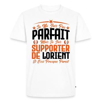 je ne suis pas parfait, supporteur de Lorient. - T-shirt Premium bio Homme - blanc - Devant - Nico (187cm)