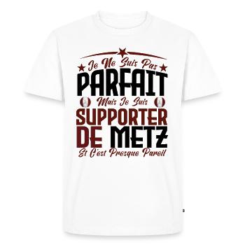 je ne suis pas parfait, supporteur de Metz. - T-shirt Premium bio Homme - blanc - Devant - Nico (187cm)