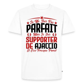je ne suis pas parfait, supporteur de Ajaccio. - T-shirt Premium bio Homme - blanc - Devant - Nico (187cm)
