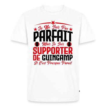 je ne suis pas parfait, supporteur de Guingamp. - T-shirt Premium bio Homme - blanc - Devant - Nico (187cm)