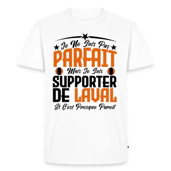 je ne suis pas parfait, supporteur de Laval . - T-shirt Premium bio Homme - blanc - Devant - Nico (187cm)