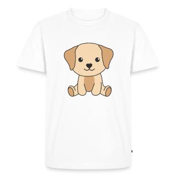 Labrador chiens mignons drôle Labrador - T-shirt Premium bio Homme - blanc - Devant - Nico (187cm)