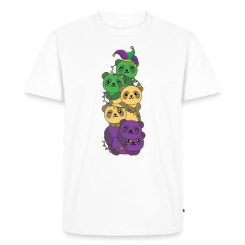 let the shenanigans begin Mardi Gras Panda Tower - Men's Premium Organic T-Shirt - white - Front - Nico (187cm)
