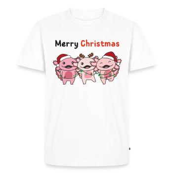 Axolotl Noël Sweet Axolotls Joyeux Noël - T-shirt Premium bio Homme - blanc - Devant - Nico (187cm)