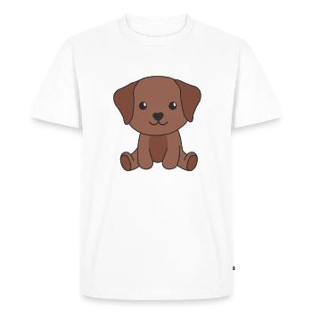 Labrador chiens mignons drôle Labrador - T-shirt Premium bio Homme - blanc - Devant - Nico (187cm)