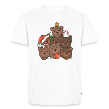 Ours Arbre de Noël Drôle Animal Noël - T-shirt Premium bio Homme - blanc - Devant - Nico (187cm)