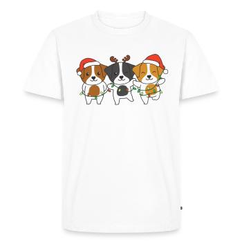 Jack Russell Noël Animal Chiens mignons - T-shirt Premium bio Homme - blanc - Devant - Nico (187cm)
