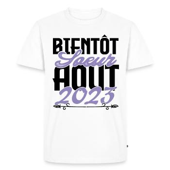 Annonce grossesse. bientôt Sœur Aout 2023.soeur - T-shirt Premium bio Homme - blanc - Devant - Nico (187cm)