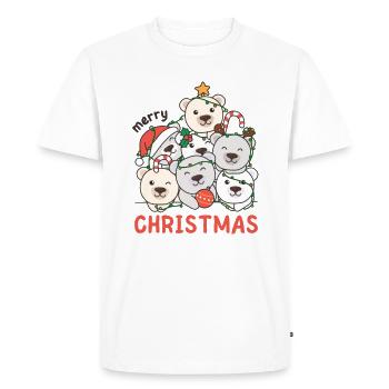 Arbre de Noël de l’ours polaire Joyeux Noël - T-shirt Premium bio Homme - blanc - Devant - Nico (187cm)