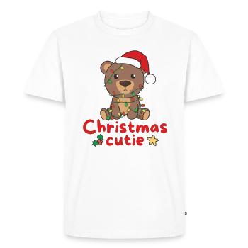 Bear Christmas Bear Christmas Cutie - Men's Premium Organic T-Shirt - white - Front - Nico (187cm)