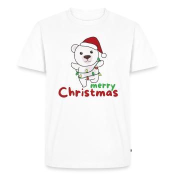 ours polaire joyeux noël animaux d’hiver ours polaires - T-shirt Premium bio Homme - blanc - Devant - Nico (187cm)