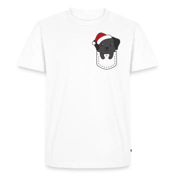 Joyeux Noël Sweet Labrador Breast Bag - T-shirt Premium bio Homme - blanc - Devant - Nico (187cm)
