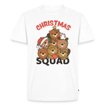 Castor Arbre de Noël Escouade de Noël Castor - T-shirt Premium bio Homme - blanc - Devant - Nico (187cm)