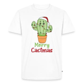 Jeu de mots sur les plantes de cactus drôles de Merry Cactma - T-shirt Premium bio Homme - blanc - Devant - Nico (187cm)