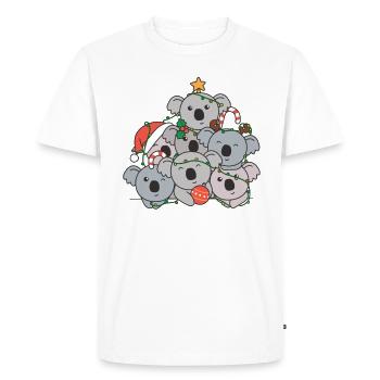 Koala Christmas Tree Funny Animal Christmas - Men's Premium Organic T-Shirt - white - Front - Nico (187cm)