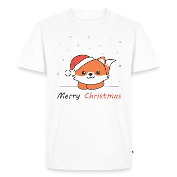 Fox Christmas Snow Winter Animals Fox - Men's Premium Organic T-Shirt - white - Front - Nico (187cm)