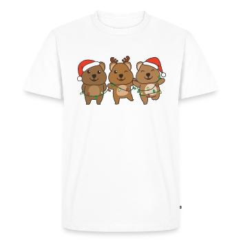 Quokka Noël Animaux de Noël Mignons Quokkas - T-shirt Premium bio Homme - blanc - Devant - Nico (187cm)