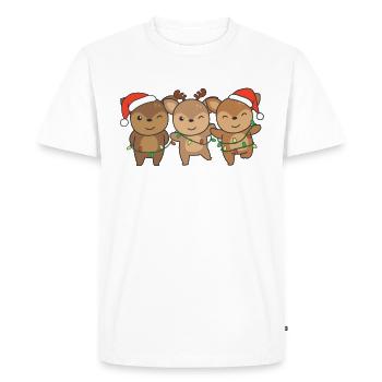 cerf Noël animaux de Noël mignon cerf - T-shirt Premium bio Homme - blanc - Devant - Nico (187cm)