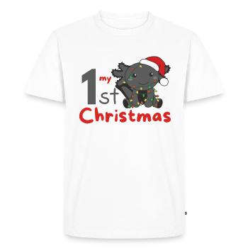 Axolotl Weihnachten Axolotls mon 1er Noël - T-shirt Premium bio Homme - blanc - Devant - Nico (187cm)